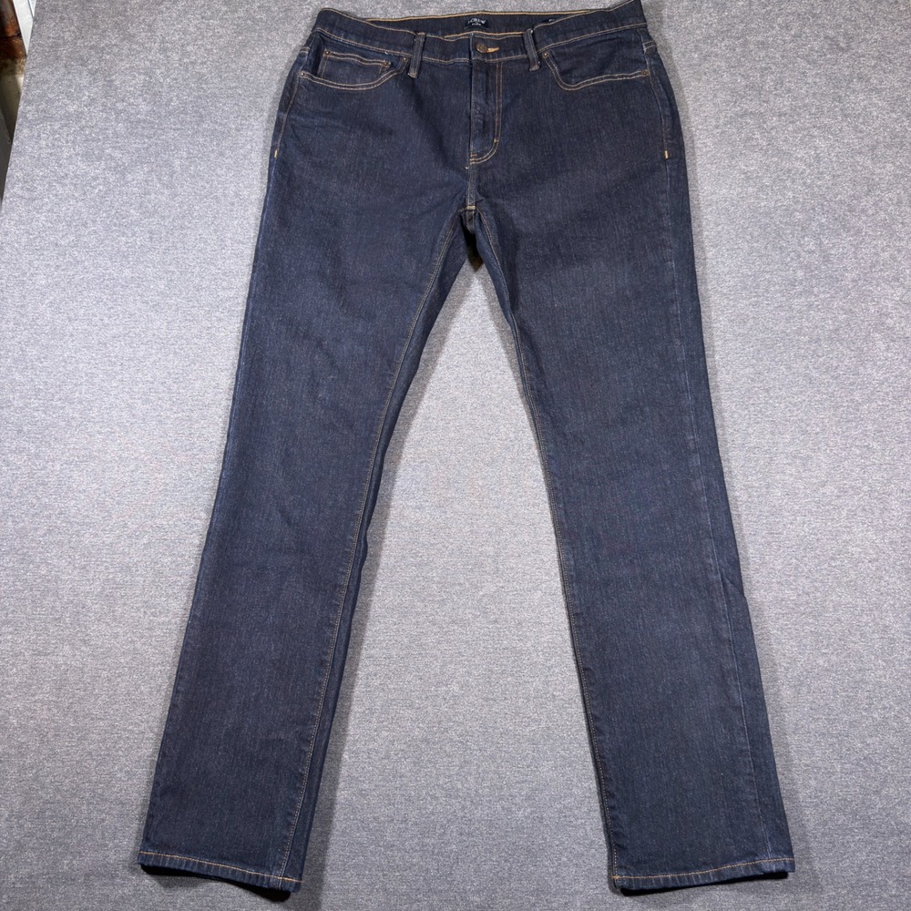 J.Crew Flex Jeans Mens 35x32 Blue Slim Fit Stretch Denim Dark Wash Casual Pants